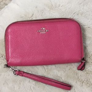 Coach pink wallet wristlet
